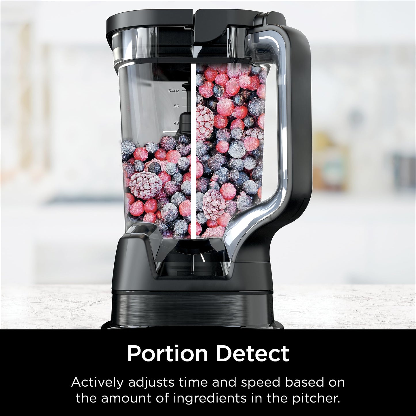 Detect Kitchen System Power Blender + Processor Pro, ,  Chopping & Smoothies, 1800 Peak Watts, 72 oz. Pitcher, 64 oz. Food Processor, 24 oz. To-Go Cup, Black