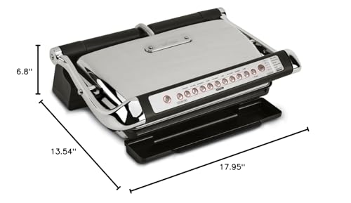 Electric Indoor Grill,  Stainless Steel Panini Grill Press Sandwich Maker, Automatic 1800W Smokeless, Removable Plates, Dishwasher Safe