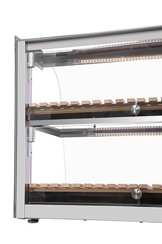 40 in. Glass Countertop Dry Bakery Display Case with Two Shelves and Bamboo Trays (DC-53C-B)