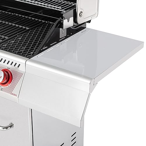 5-Burner Propane Gas Grill with Side Burner, Stainless Steel Barbeque Grills, Silver, GA5404S