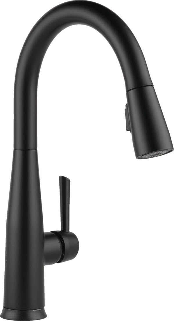 Delta Faucet Essa Touch Kitchen Faucet, Matte Black Kitchen Faucet with Pull Down Sprayer, Kitchen Sink Faucet, Touch Faucet for Kitchen Sink, Touch2O Technology, Matte Black 9113T-BL-DST