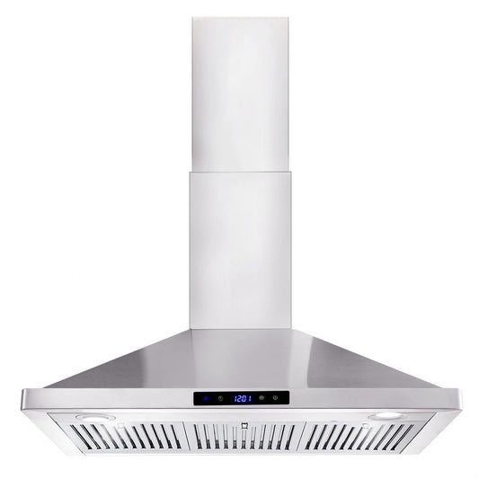 Range Hood 36 inch Wall Mount Kitchen Hood 700 CFM with Ducted/Ductless Convertible Duct, Touch Control, Permanent Filters, Stainless Steel, 3 Speed Exhaust Fan