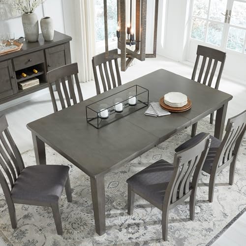 Hallanden Modern Farmhouse Dining Room Butterfly Extension Table, Dark Gray