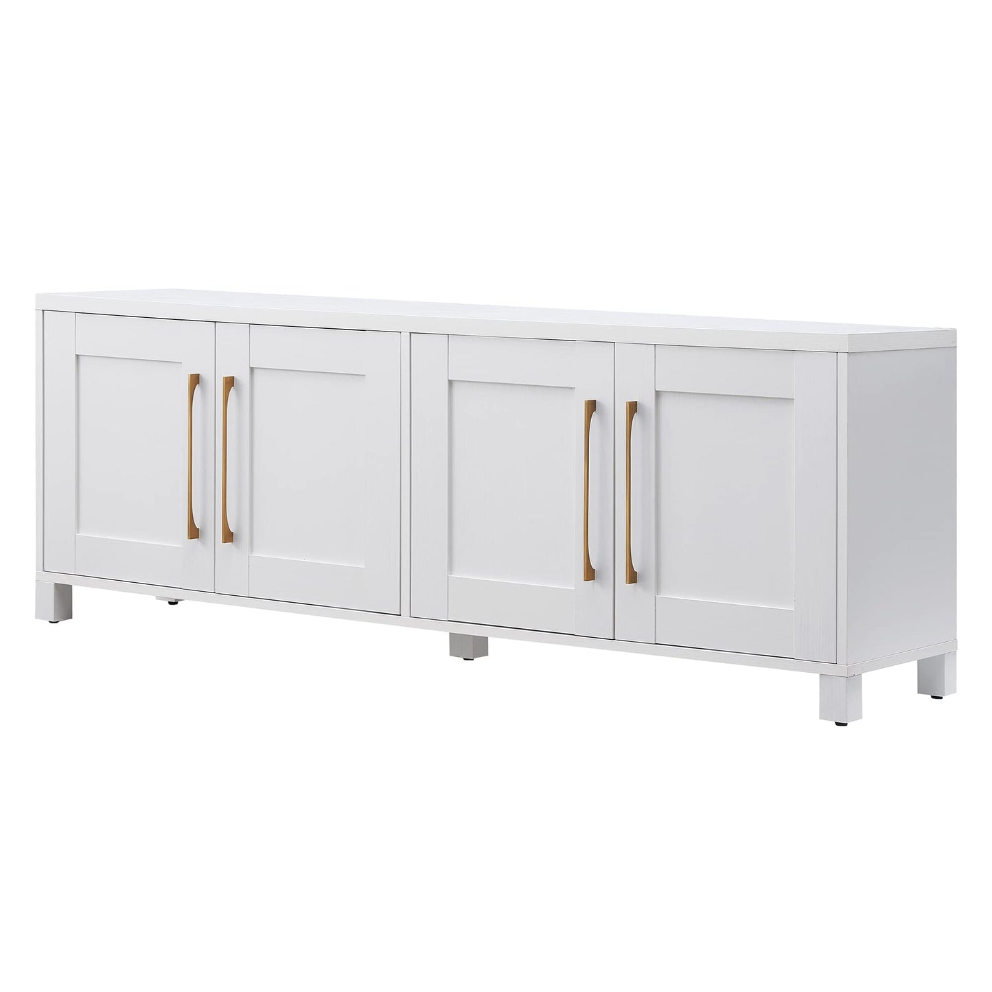 Rectangular TV Stand for TV's up to 80" in White, TV Stands for the Living Room