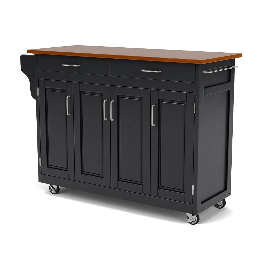 Create-A-Cart Black Kitchen Cart