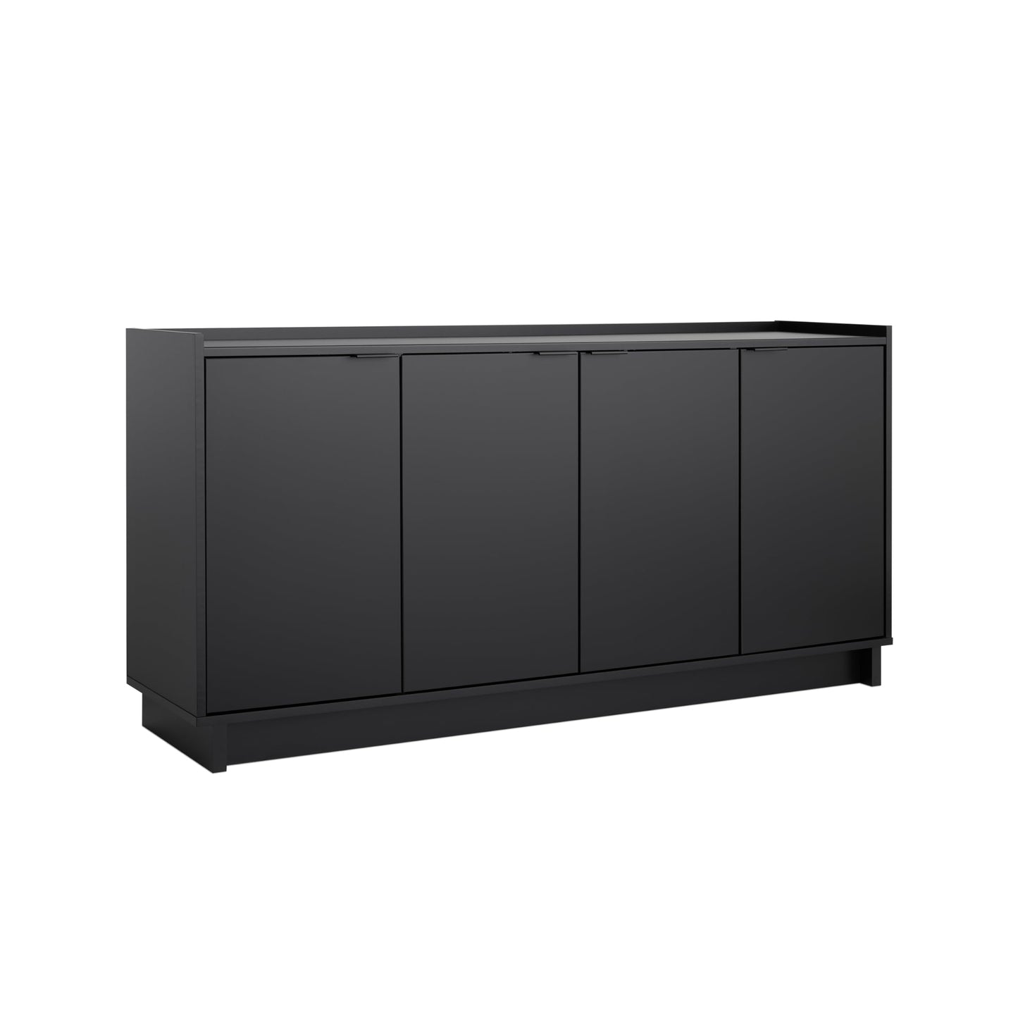 Simply Modern 4 Door Console Table with Storage, Black Storage Cabinet with Doors and Shelves, Sideboard Storage Cabinet 60" W x 30" H x 16" D