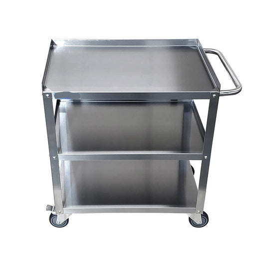 21 in. Wide X 33 in. Long X 33 in High | 3 Shelf Metal Utility Cart on Wheels with Handle