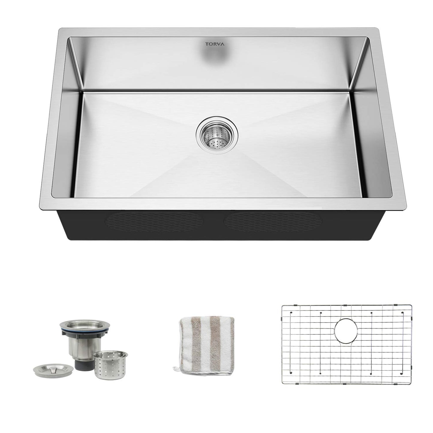 28-Inch Undermount Kitchen Sink, Premium 304 Stainless Steel Bar Sink - 10 Inches Deep Basin Single Bowl Sink