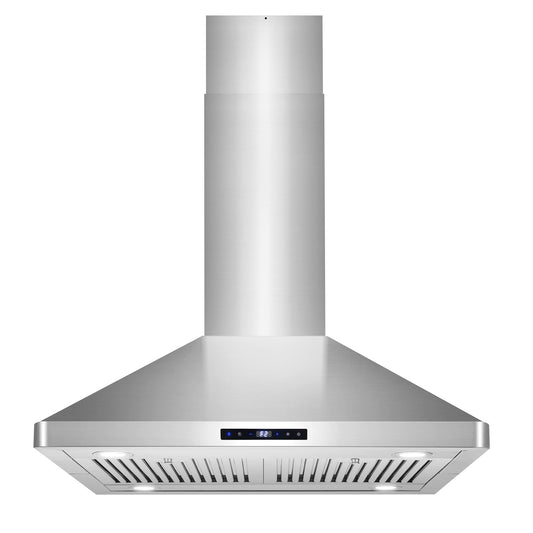 30 in. Collection 380 CFM Ducted Island Range Hood, Soft Touch Controls, LED Lights, Stainless Steel