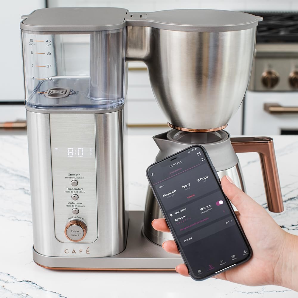 Specialty Drip Coffee Maker | 10-Cup Insulated Thermal Carafe | WiFi Enabled Voice-to-Brew Technology | Smart Home Kitchen Essentials Stainless Steel