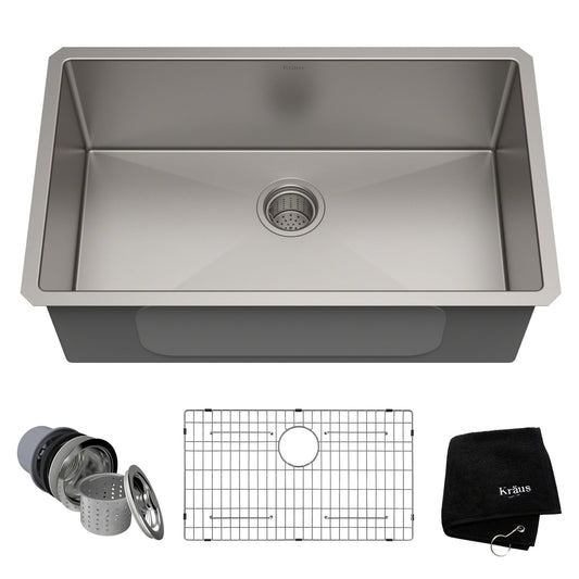 30 -inch Undermount Single Bowl 16 Gauge Stainless Steel Kitchen Sink