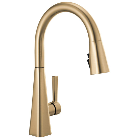 Gold Kitchen Faucets with Pull Down Sprayer, Kitchen Sink Faucet with Magnetic Docking Spray Head, Faucet for Kitchen Sink, Champagne Bronze