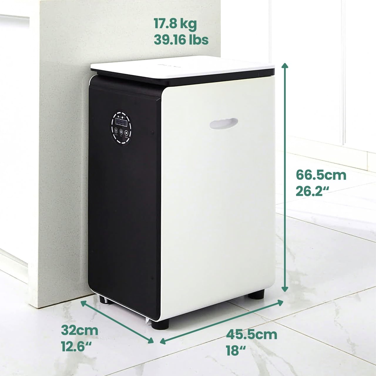 World First Bio Smart 19L Electric Composter for Kitchen, Filter No Need to Change, Not Dehydration Tec, Add Waste Anytime Compost Machine, Electric Compost Bin Kitchen, Food Cycler Real Compost