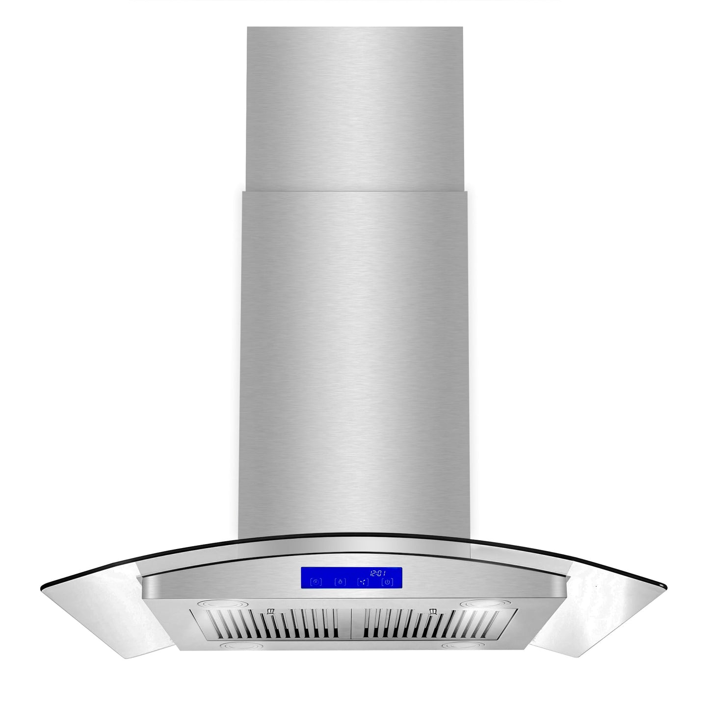 30 in. Collection 380 CFM Ducted Island Range Hood, Soft Touch Controls, LED Lights, Stainless Steel