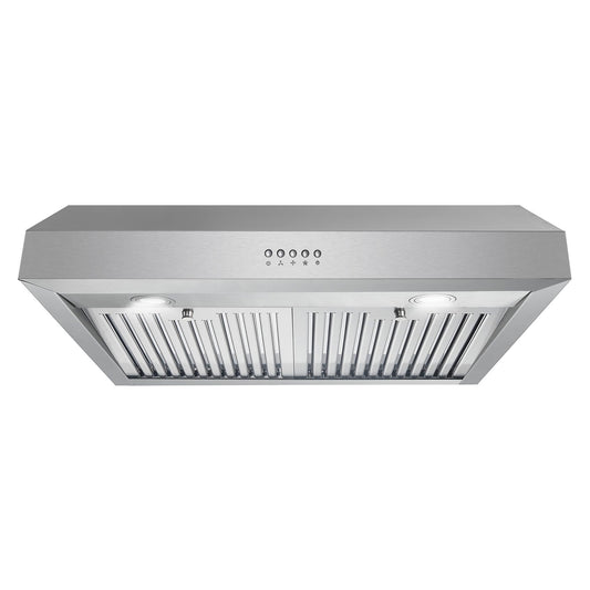 29.5 in. Ducted Under Cabinet Range Hood, Kitchen Over Stove Vent, 3-Speed Fan, Permanent Filters, LED Lights in Stainless Steel, 30 inch