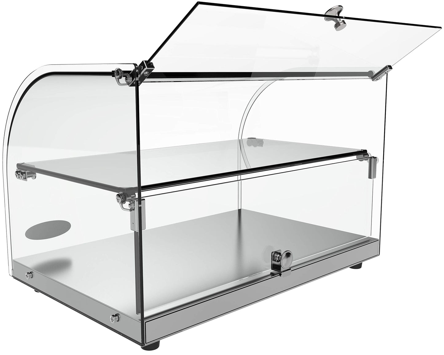 DC-2C 22" Commercial Countertop Bakery Display Case with Front Curved Glass and Rear Door - 1.5 cu. ft.