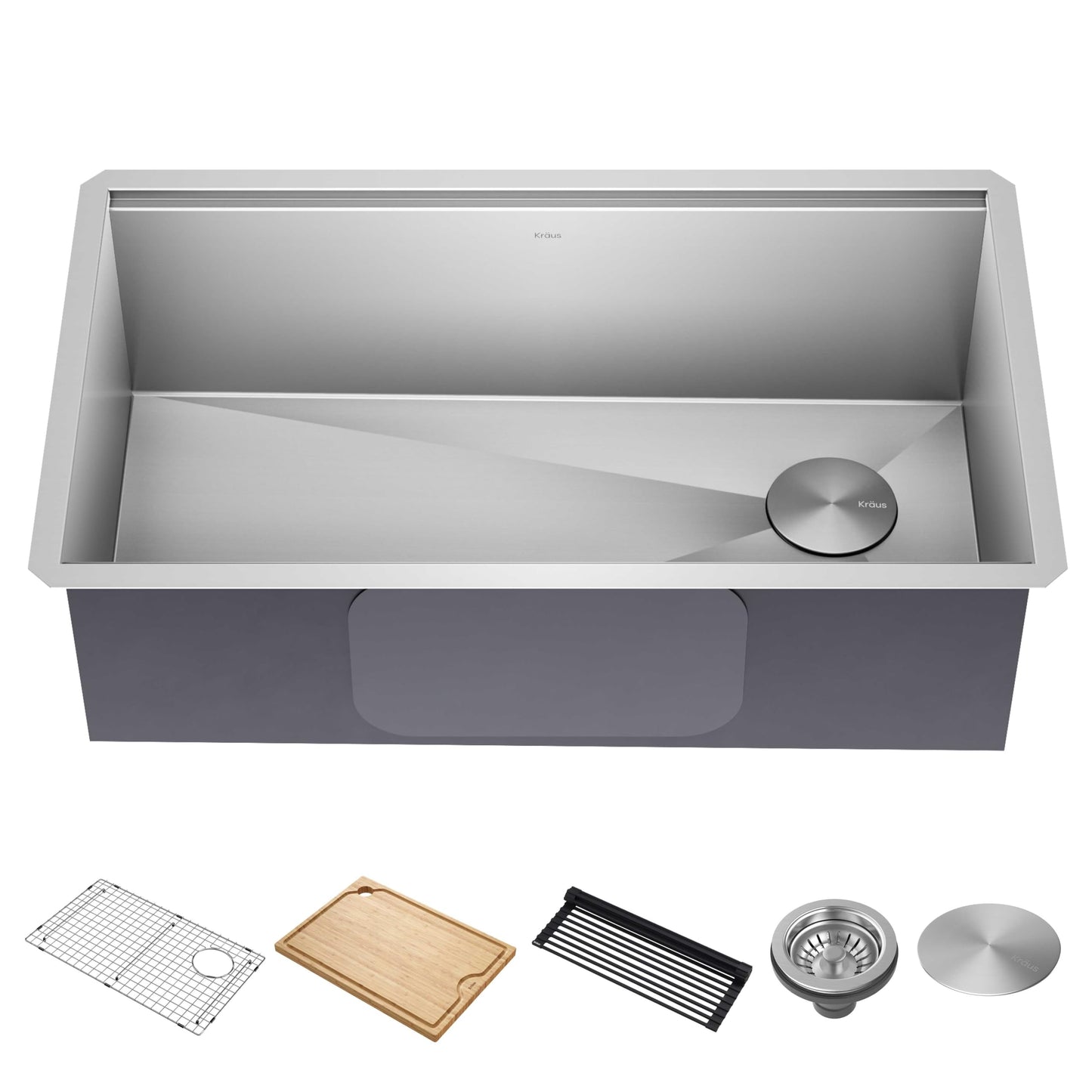 32-Inch Undermount Workstation 16 Gauge Single Bowl Stainless Steel Kitchen Sink with Accessories