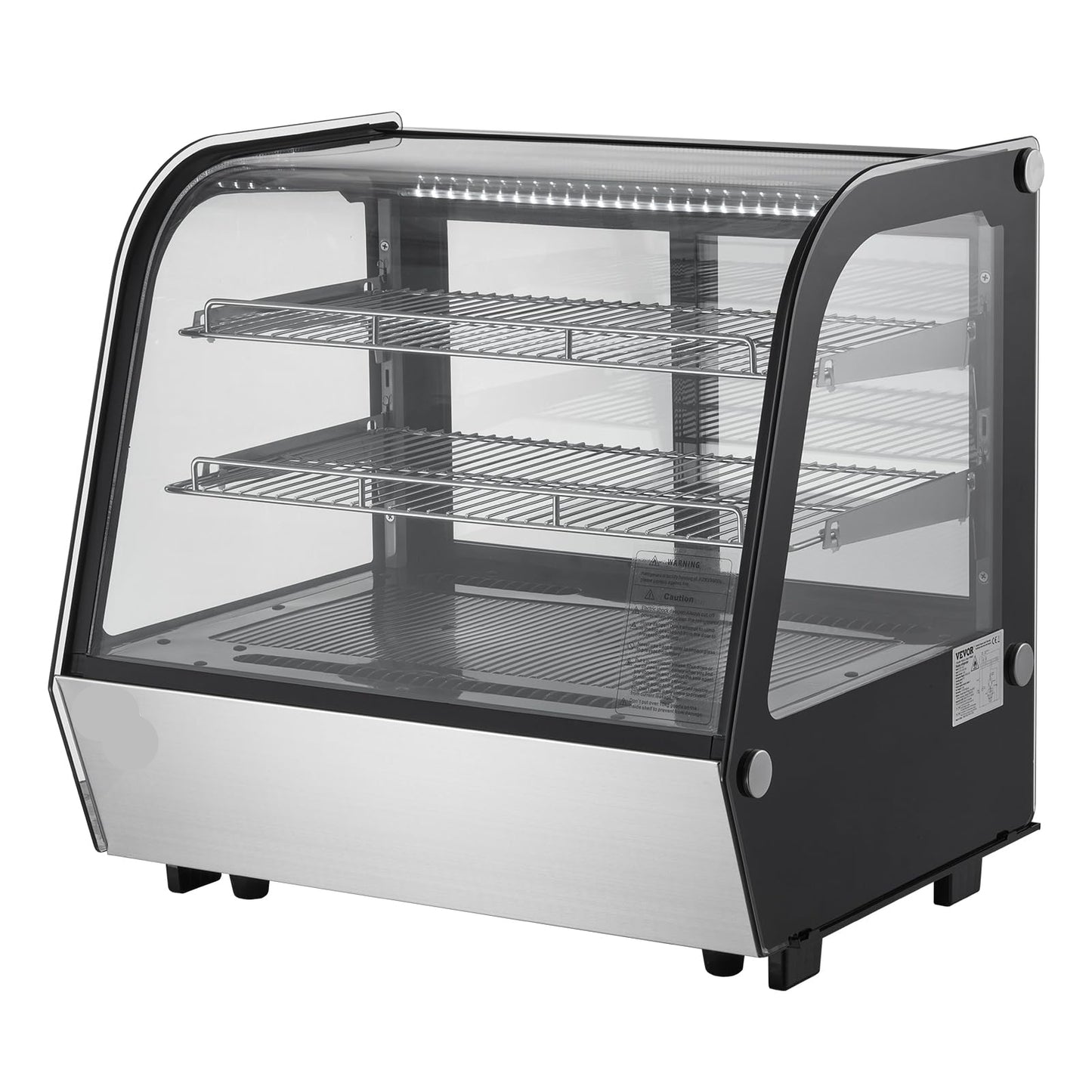 Refrigerated Display Case, 4.2 Cu.Ft./115L Countertop Pastry Display Case, 2-Tier Commercial Display Refrigerator with LED Lighting, TURBO Cooling, Frost-Free Air-Cooling, for Bakery