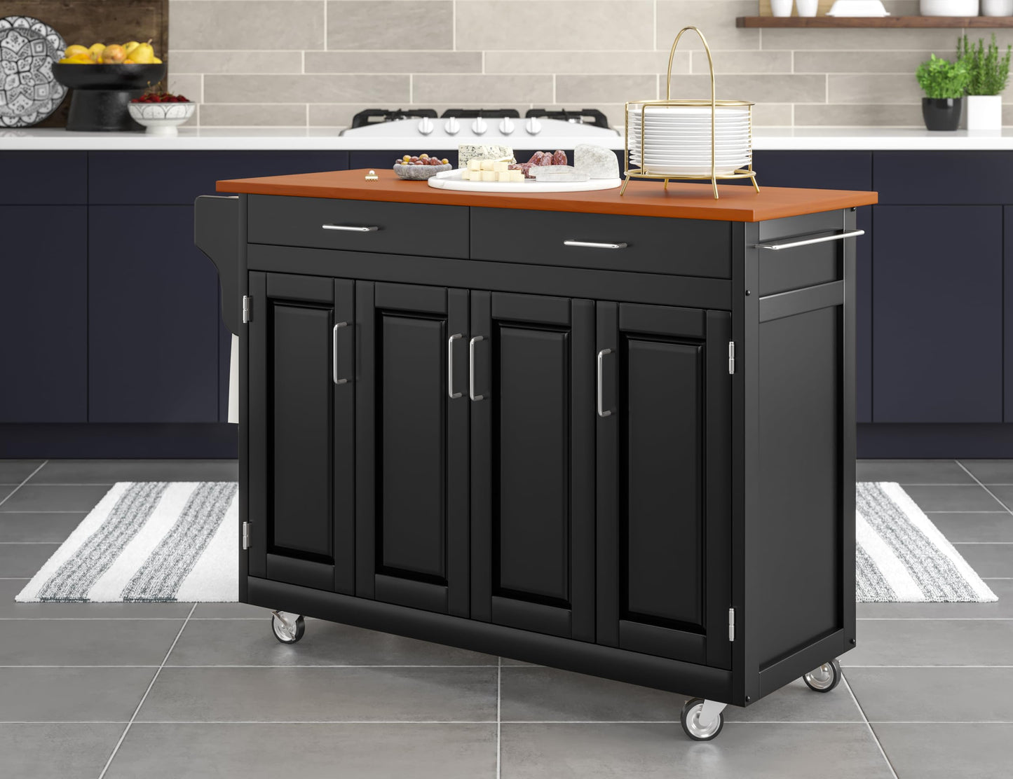 Create-A-Cart Black Kitchen Cart