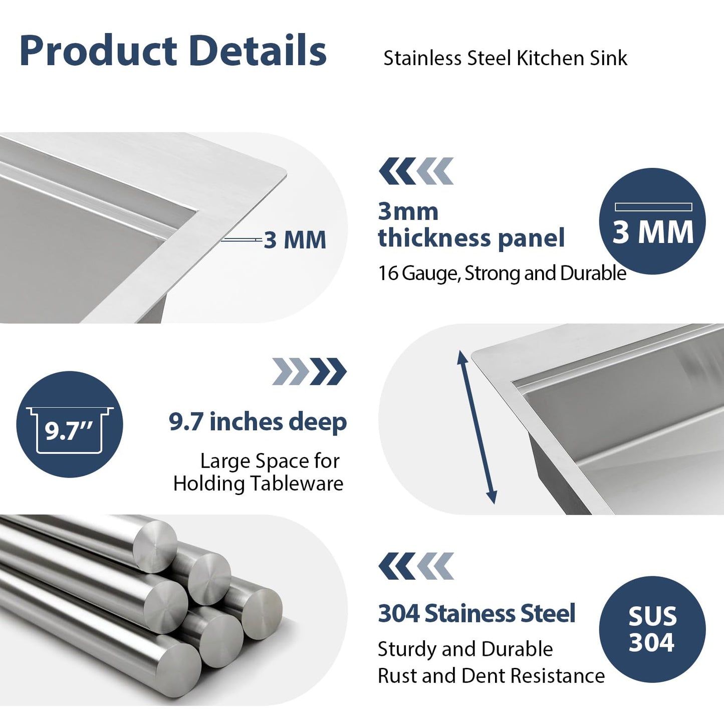 33 Drop In Kitchen Sink Workstation 33x22 Kitchen Sinks Drop In Stainless Steel 16 Gauge Single Bowl Handmade Topmount Kitchen Sink with Cutting Board