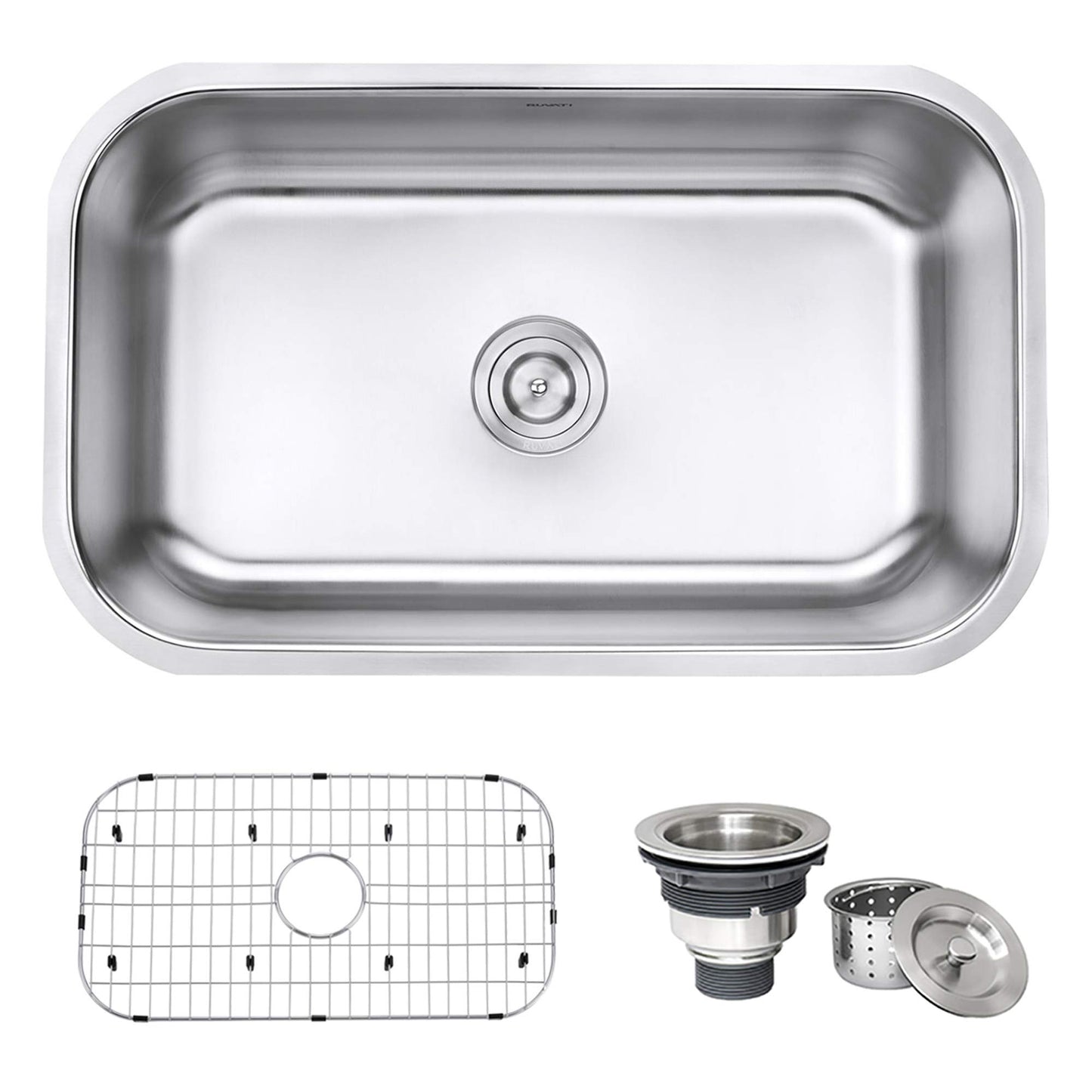 30-inch Undermount Kitchen Sink Single Bowl - 16 Gauge Stainless Steel Kitchen Sink with Brushed Finish hides scratches - Easy-to-Clean Single Bowl Undermount Sinks