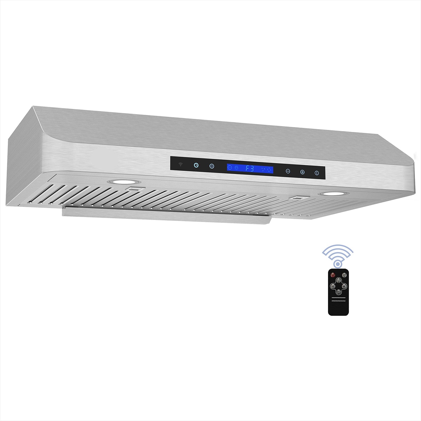 Classic 6” High 1mm Thick Stainless Steel Under Cabinet 4 Speeds 900 CFM Range Hood with 2 LED Lights & 2 Levels of Lighting