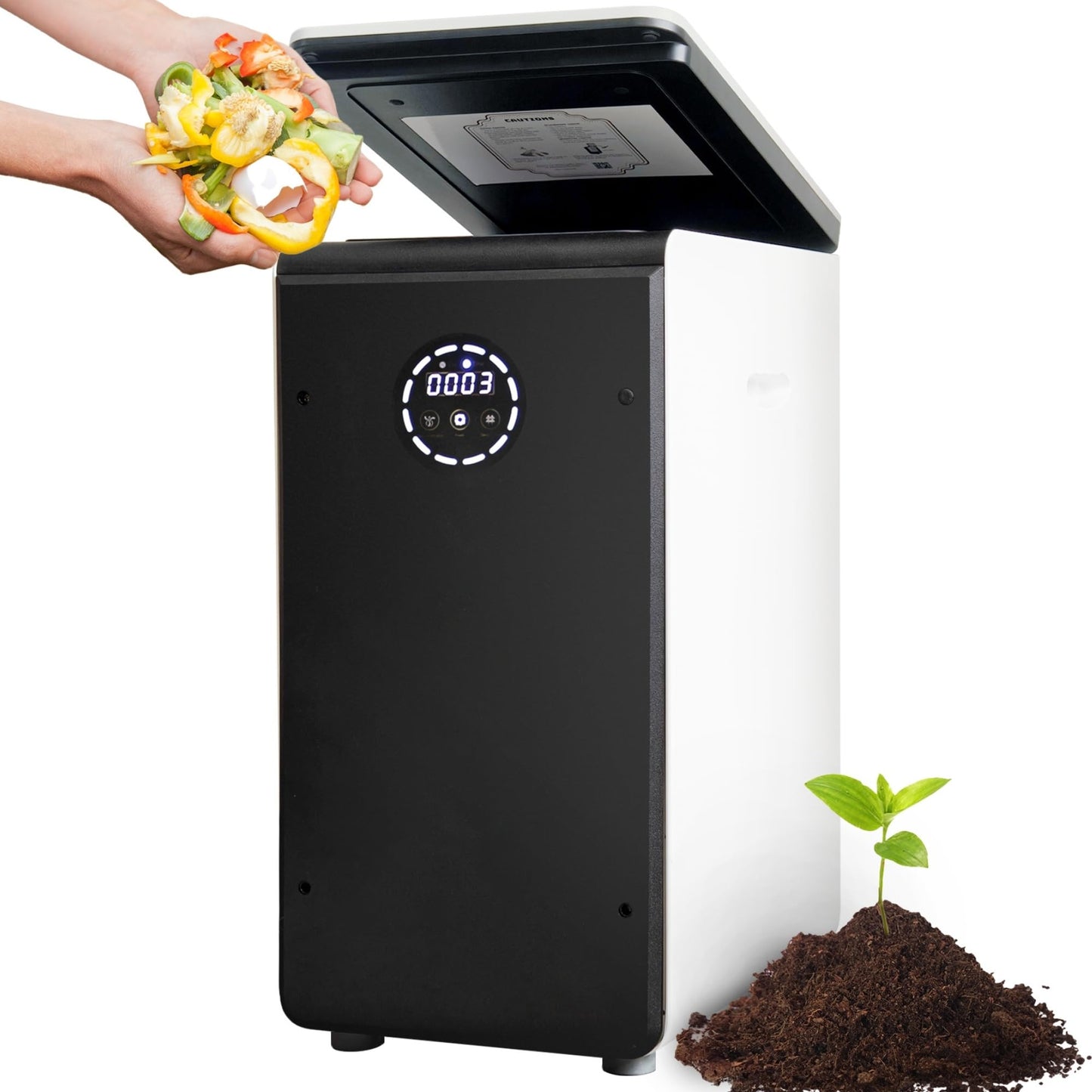 World First Bio Smart 19L Electric Composter for Kitchen, Filter No Need to Change, Not Dehydration Tec, Add Waste Anytime Compost Machine, Electric Compost Bin Kitchen, Food Cycler Real Compost