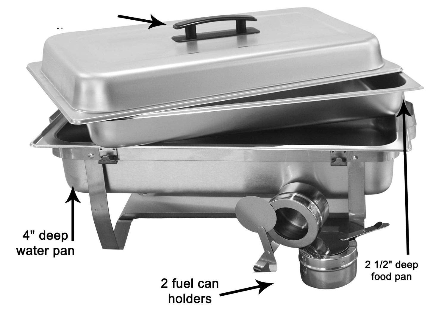 Chafing Dish Buffet Set - Chaffing Dishes Stainless Steel - 8 Chafer and Buffet Warmer Sets with Water Pan, Food Pan, Lid