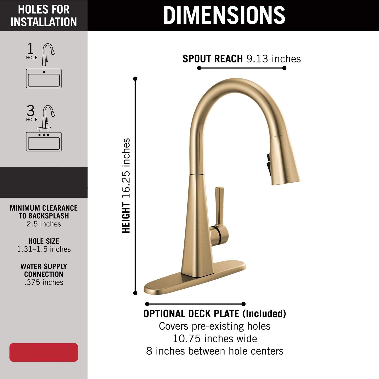 Gold Kitchen Faucets with Pull Down Sprayer, Kitchen Sink Faucet with Magnetic Docking Spray Head, Faucet for Kitchen Sink, Champagne Bronze