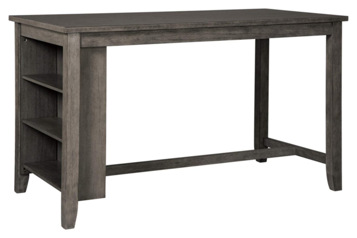 Caitbrook Rustic Counter Height Dining Table with Storage, Dark Gray