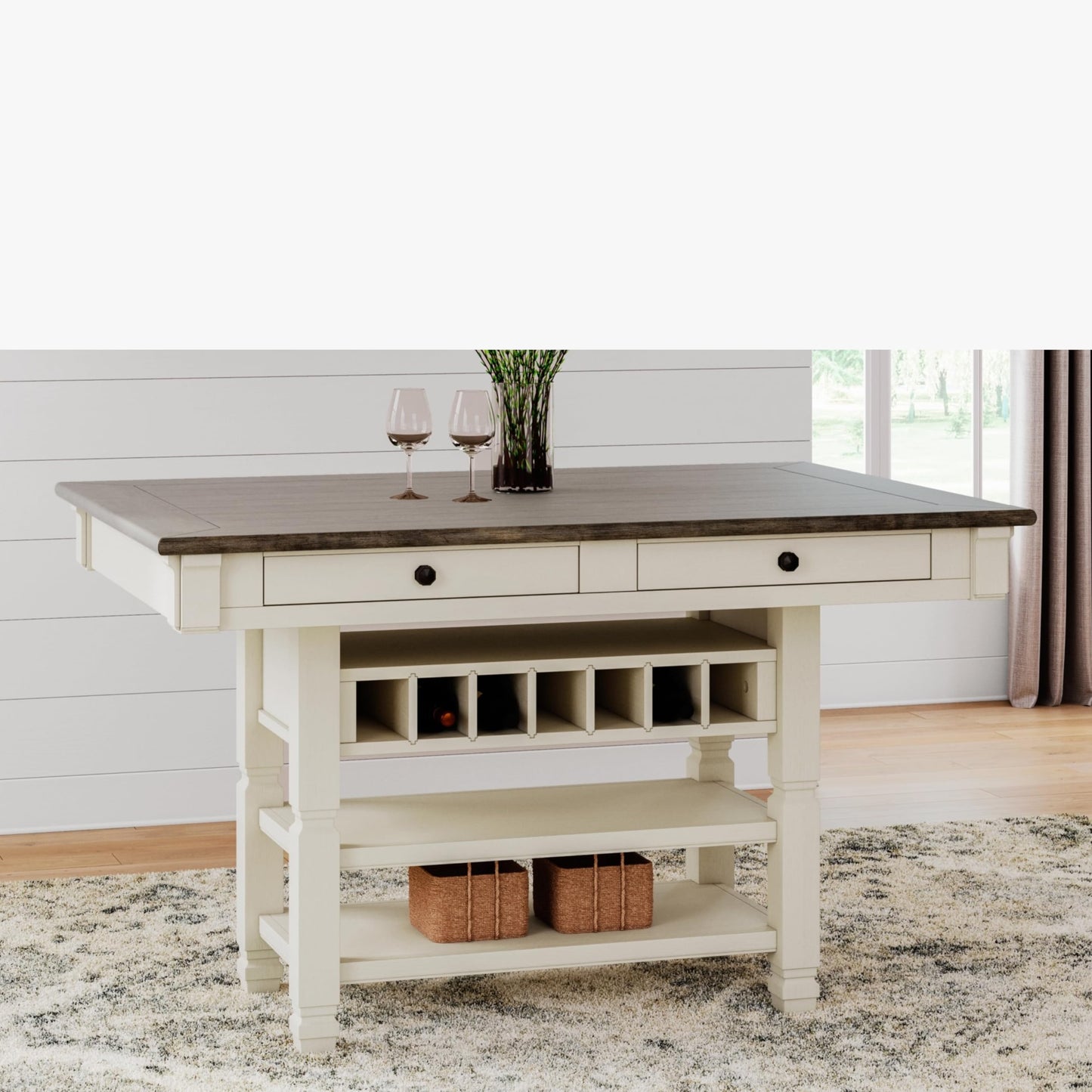 Counter Height Dining Room Table, Two-tone