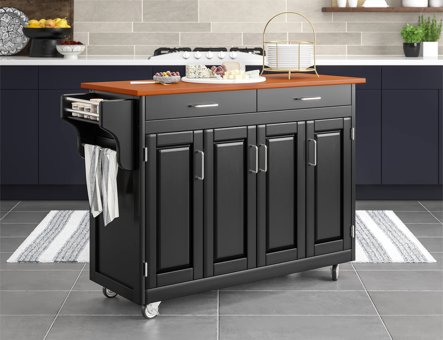 Create-A-Cart Black Kitchen Cart