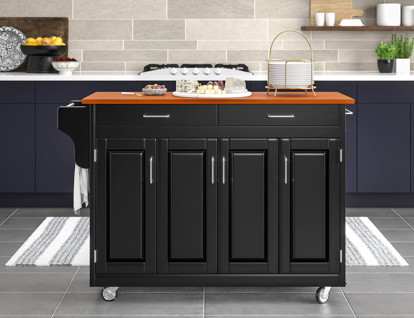 Create-A-Cart Black Kitchen Cart