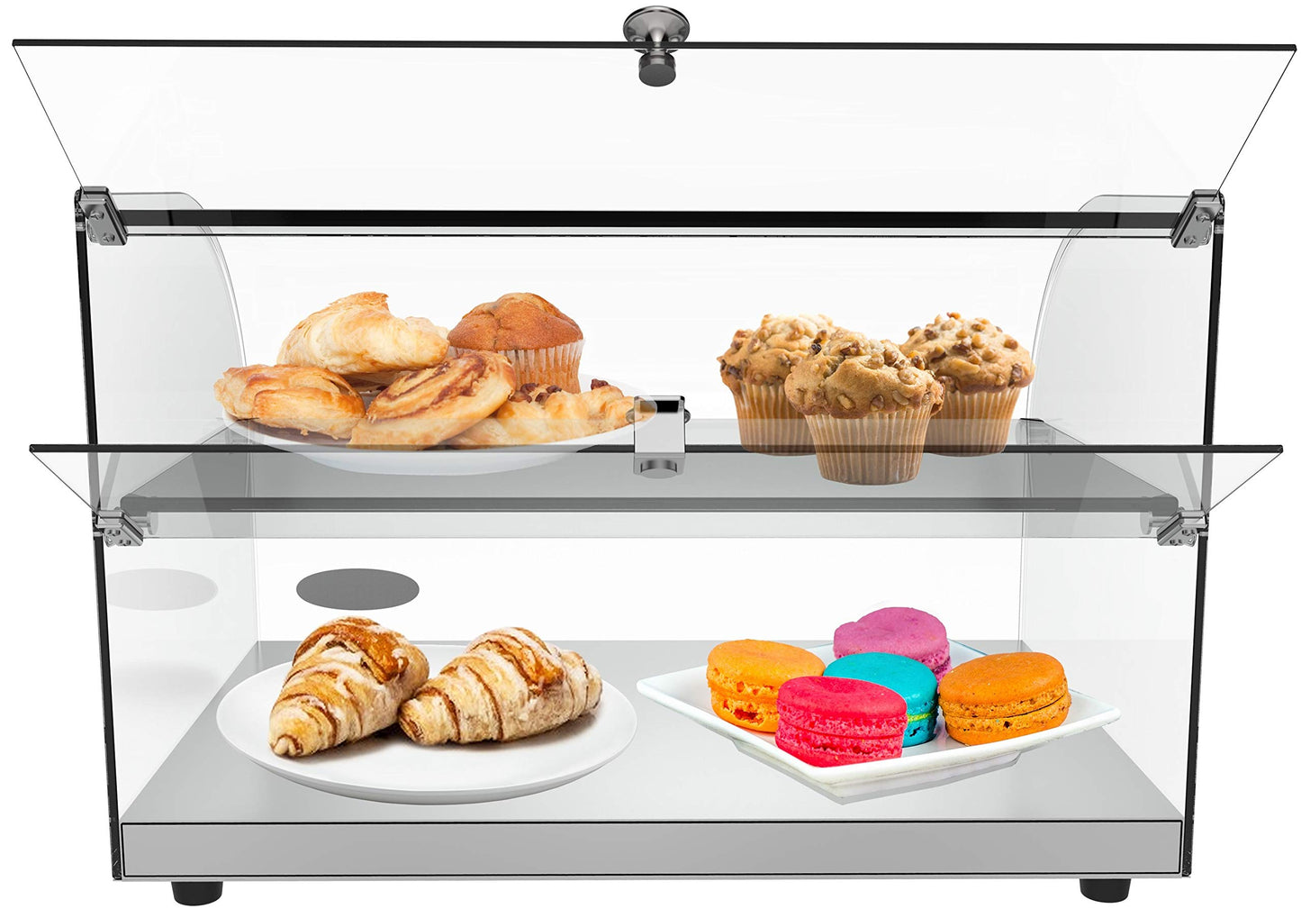 DC-2C 22" Commercial Countertop Bakery Display Case with Front Curved Glass and Rear Door - 1.5 cu. ft.