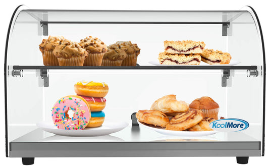 DC-2C 22" Commercial Countertop Bakery Display Case with Front Curved Glass and Rear Door - 1.5 cu. ft.