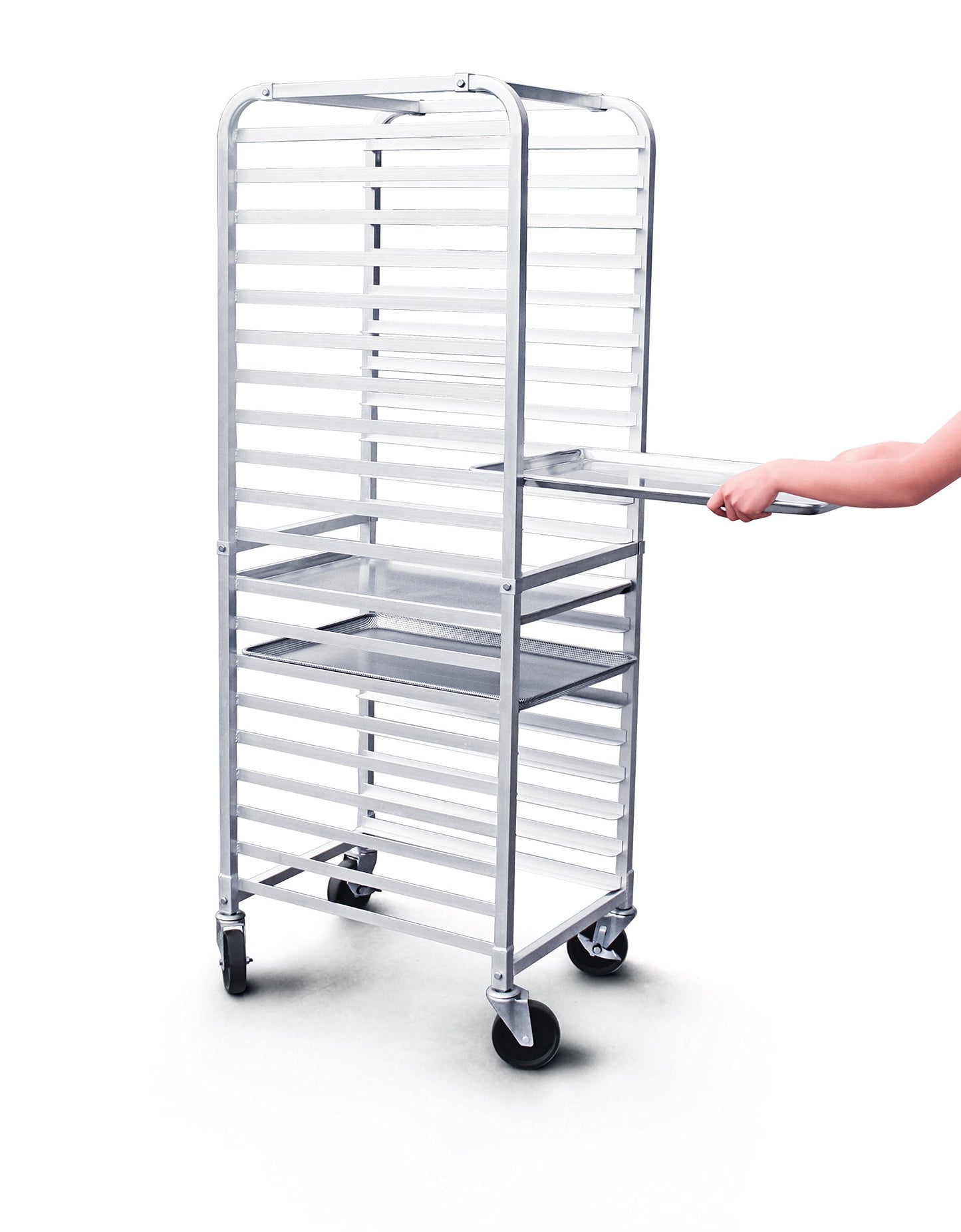 Commercial-Grade Aluminum with Brake Wheels (69" 20-Tier)