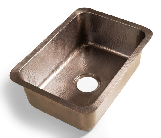 Pure Copper Hand Hammered Milan Single Bowl Kitchen Sink (21 inches)