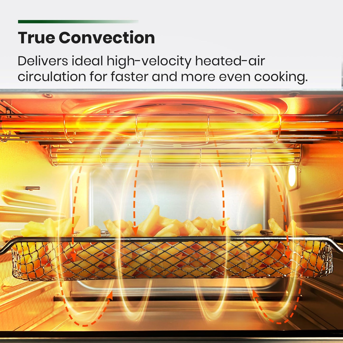 Infrared Heating Air Fryer Toaster Oven, Extra Large Countertop Convection Oven 10-in-1 Combo, 6-Slice Toast, Enamel Baking Pan Easy Clean with Recipe Book, Black Matte Stainless Steel